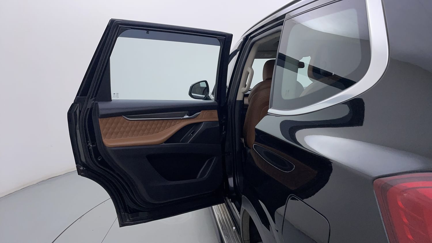 New MG Motors Gloster interior LEFT REAR DOOR OPEN VIEW