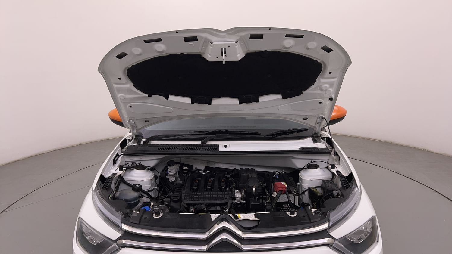 New Citroen C3 engine ENGINE & BONNET OPEN FRONT VIEW