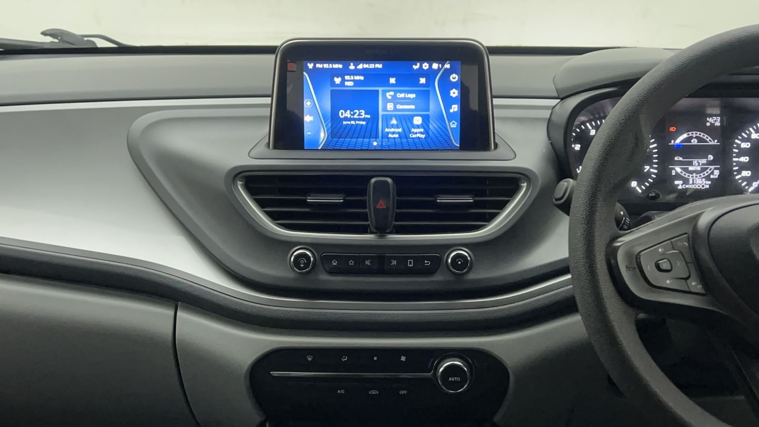 New Tata Altroz interior MUSIC SYSTEM & AC CONTROL VIEW