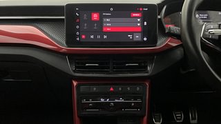 Used 2023 skoda Kushaq Monte Carlo 1.0 TSI MT Petrol Manual interior MUSIC SYSTEM & AC CONTROL VIEW