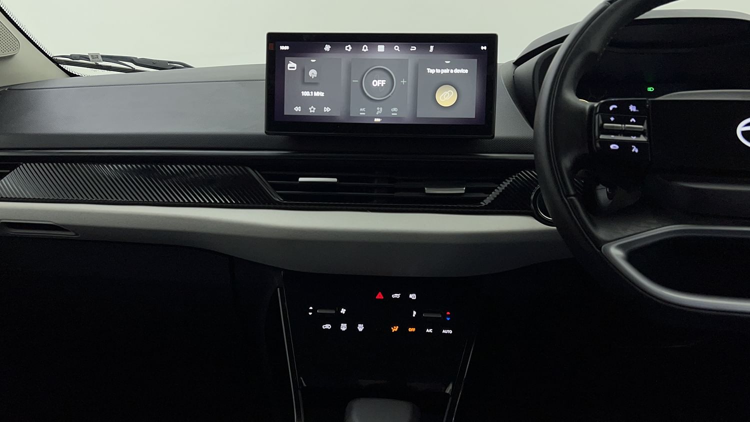 New Tata Curvv interior MUSIC SYSTEM & AC CONTROL VIEW