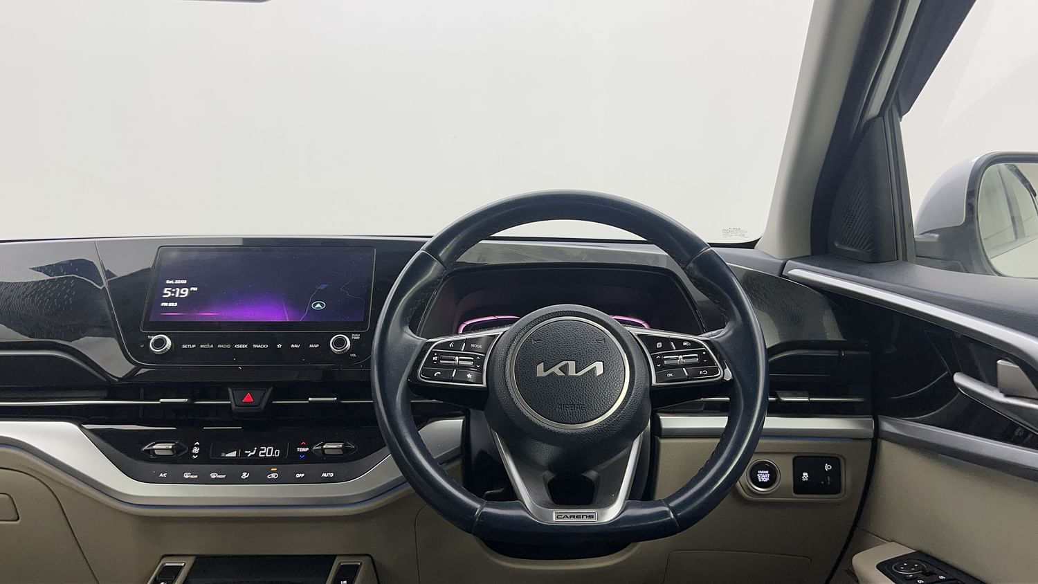 New Kia Carens interior STEERING VIEW