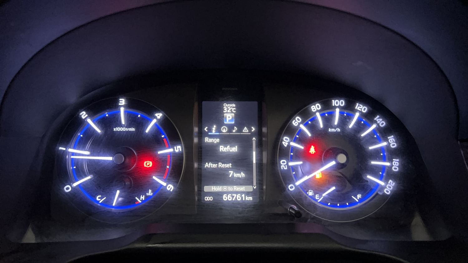 New Toyota Innova Crysta interior CLUSTERMETER VIEW