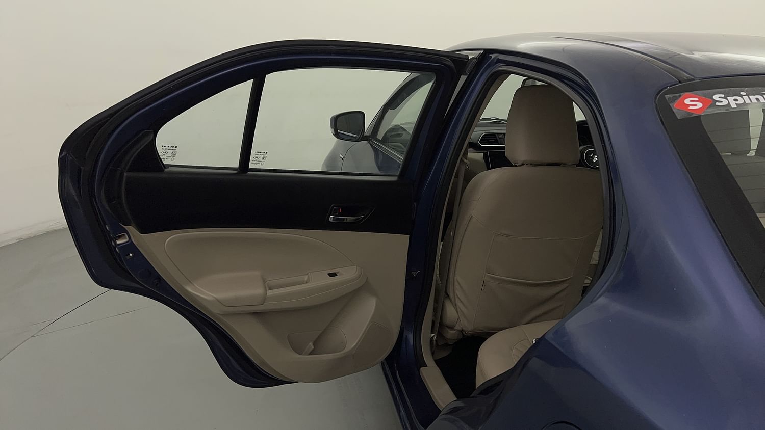 New Maruti Suzuki Dzire interior LEFT REAR DOOR OPEN VIEW