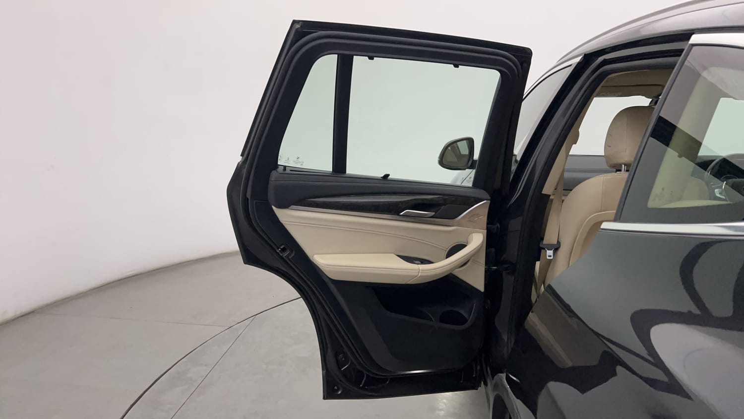 New BMW X3 interior LEFT REAR DOOR OPEN VIEW