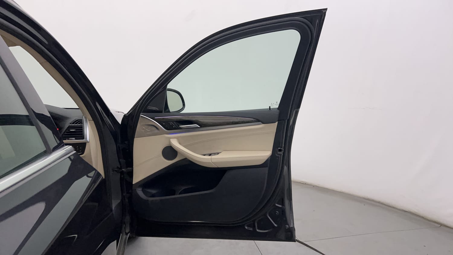 New BMW X3 interior RIGHT FRONT DOOR OPEN VIEW