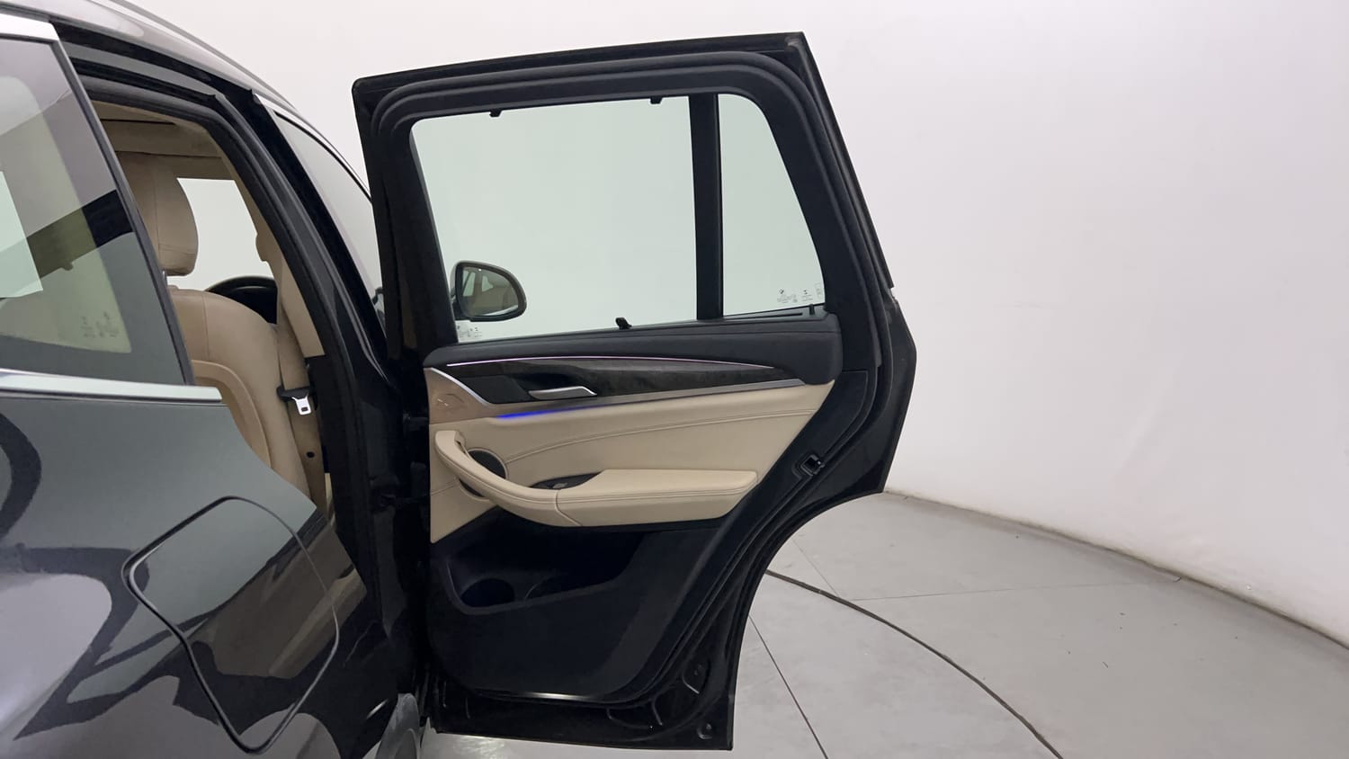 New BMW X3 interior RIGHT REAR DOOR OPEN VIEW