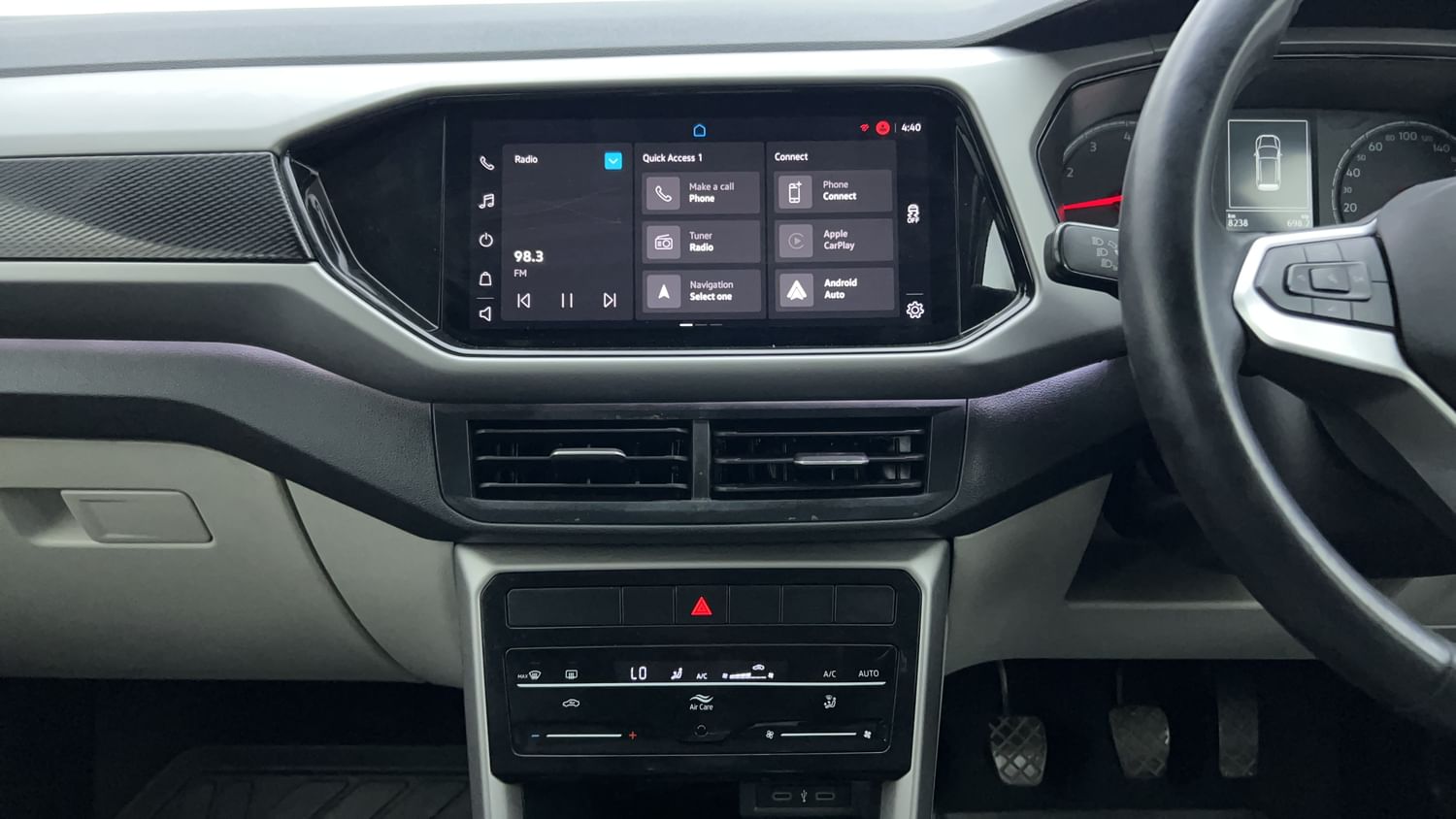 New Volkswagen Taigun interior MUSIC SYSTEM & AC CONTROL VIEW
