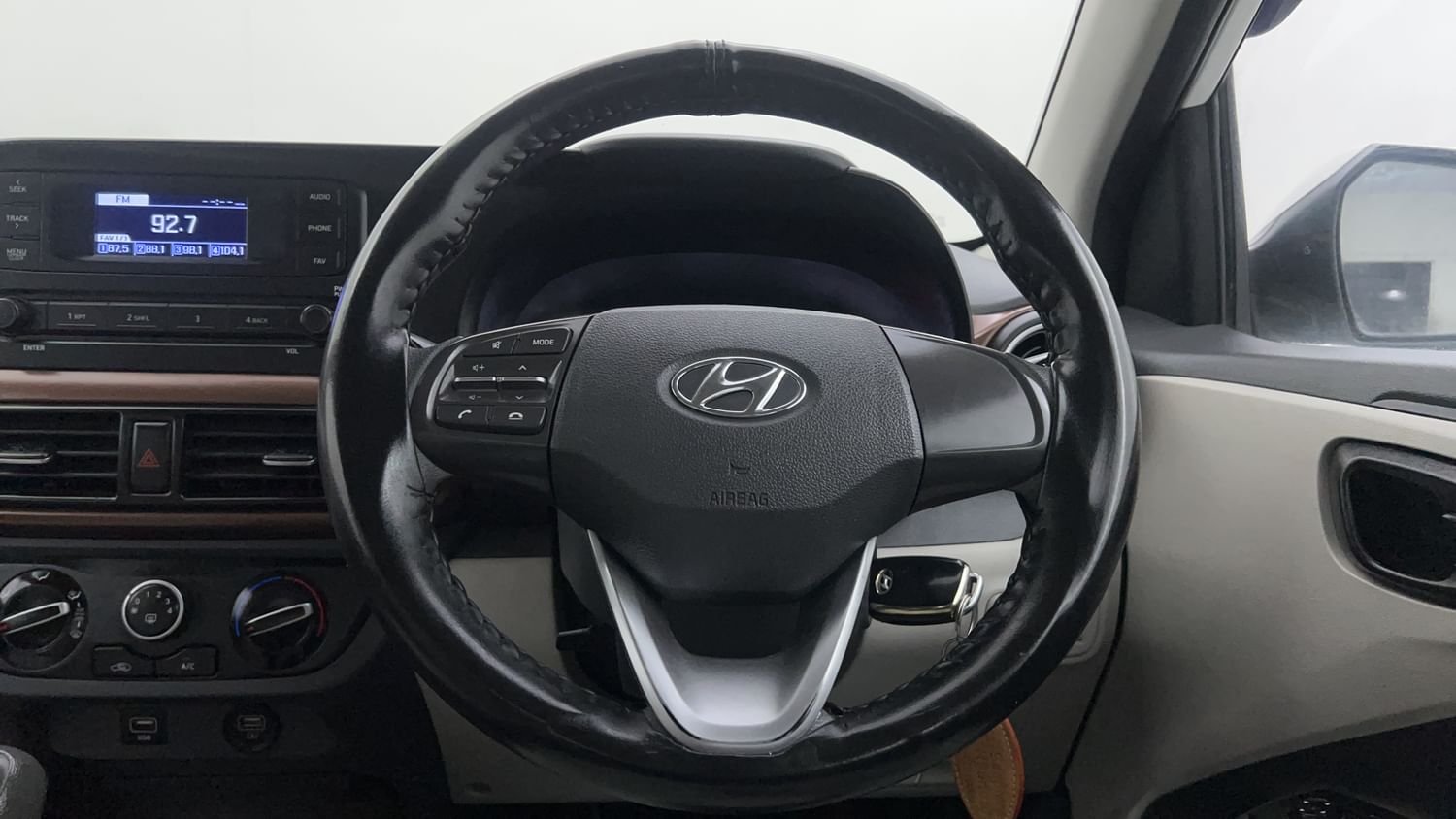 New Hyundai Aura interior STEERING VIEW