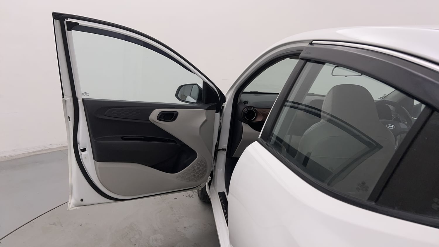 New Hyundai Aura interior LEFT FRONT DOOR OPEN VIEW