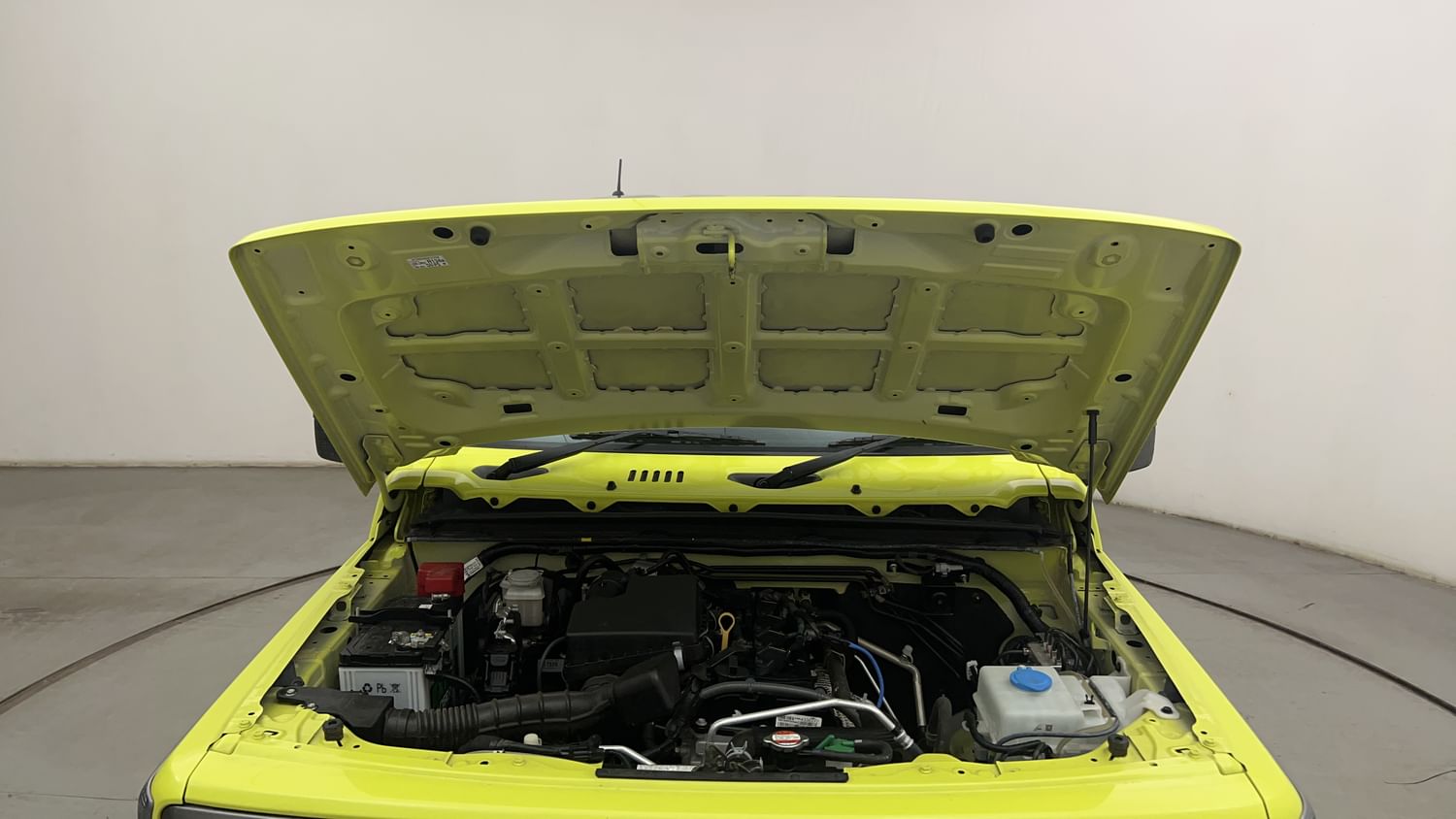 New Maruti Suzuki Jimny engine ENGINE & BONNET OPEN FRONT VIEW