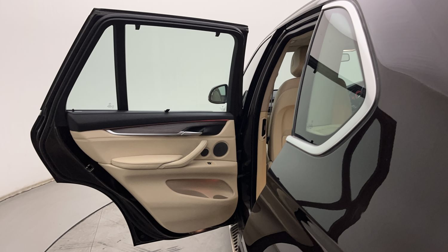 New BMW X5 interior LEFT REAR DOOR OPEN VIEW