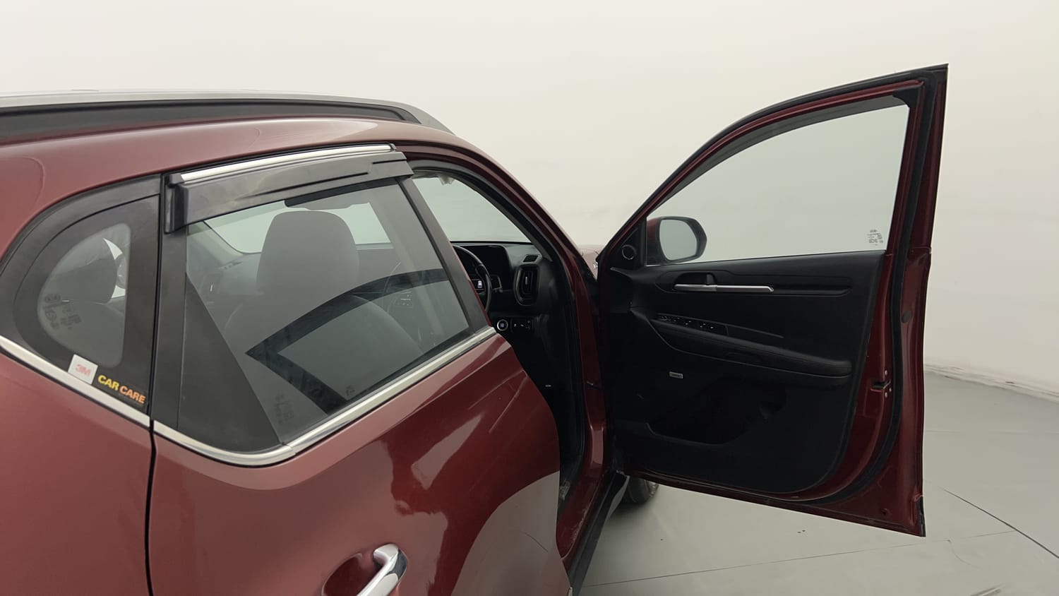 New Kia Sonet interior RIGHT FRONT DOOR OPEN VIEW