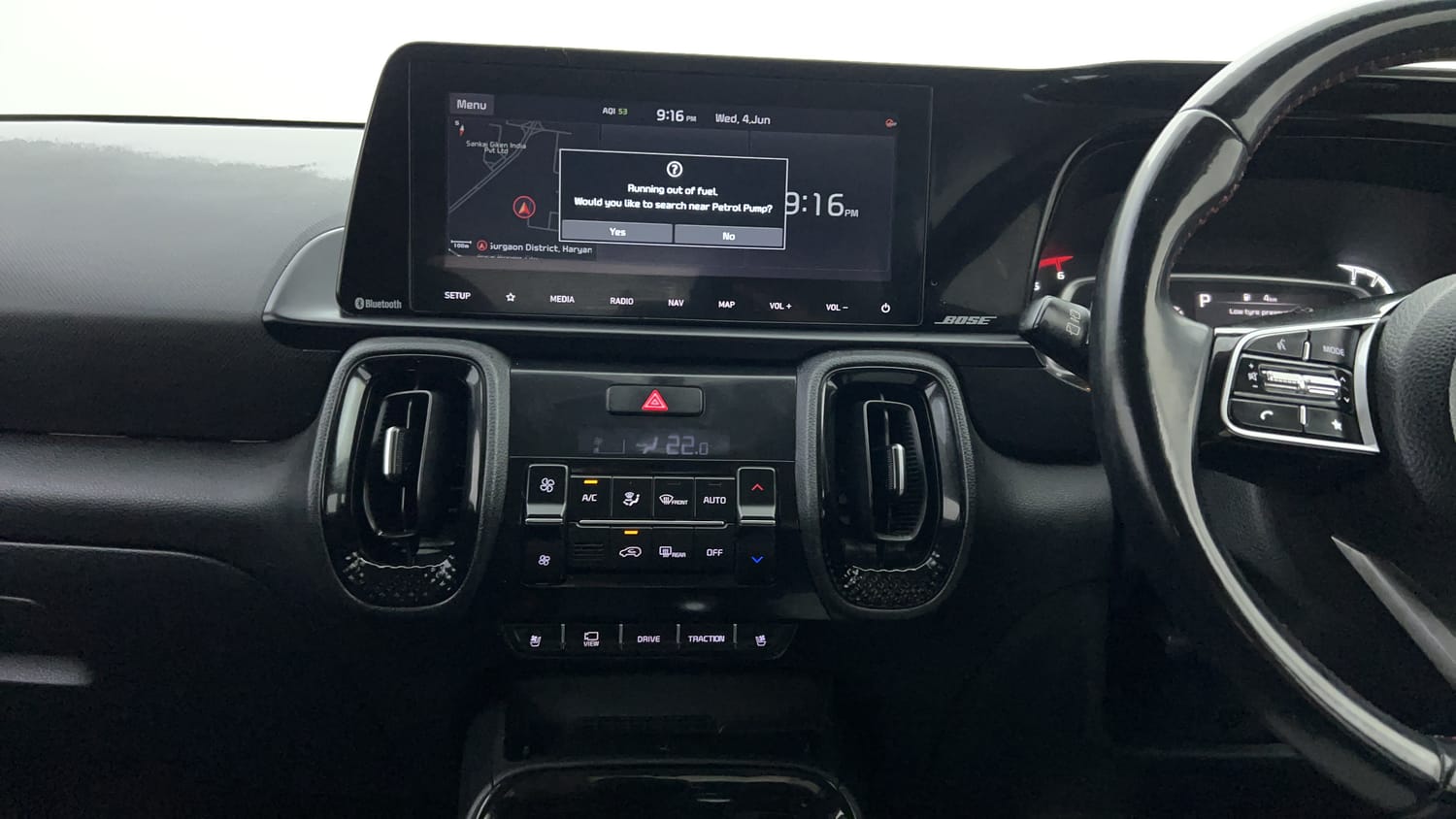 New Kia Sonet interior MUSIC SYSTEM & AC CONTROL VIEW