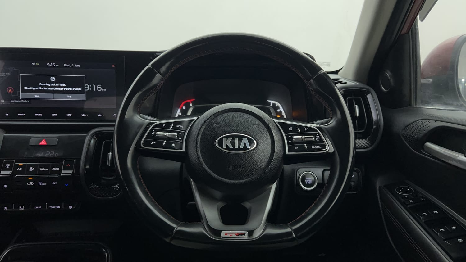 New Kia Sonet interior STEERING VIEW