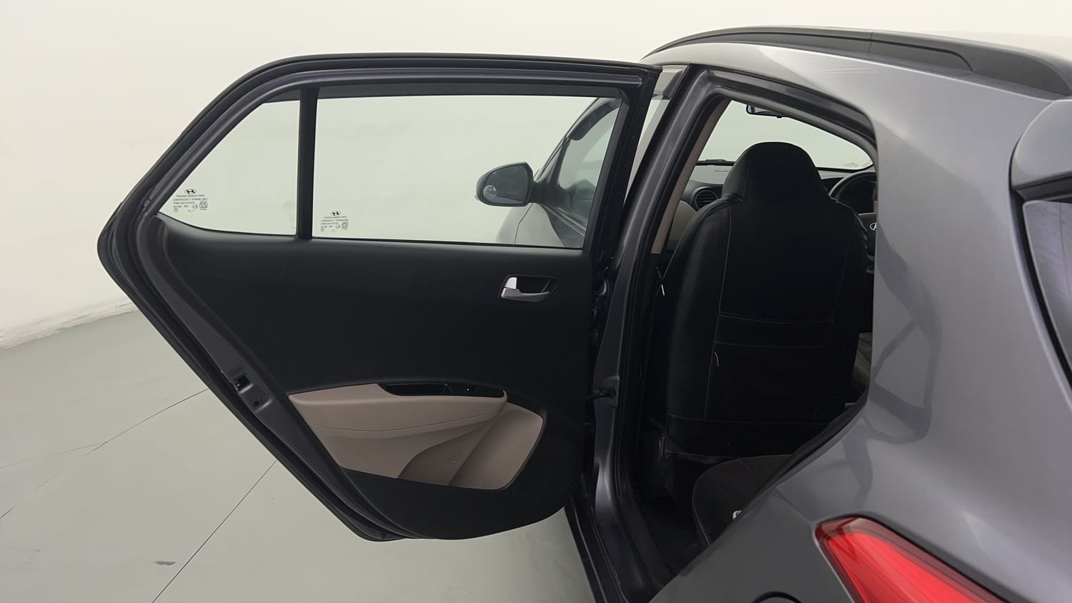 New Hyundai Grand i10 interior LEFT REAR DOOR OPEN VIEW