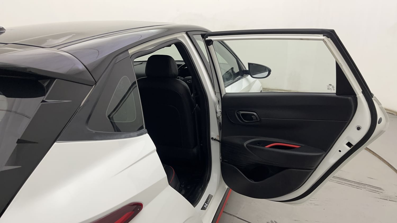 New Hyundai i20 N Line interior RIGHT REAR DOOR OPEN VIEW