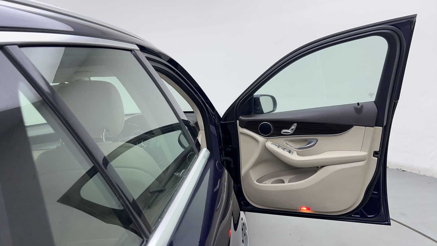 New Mercedes-Benz GLC interior RIGHT FRONT DOOR OPEN VIEW