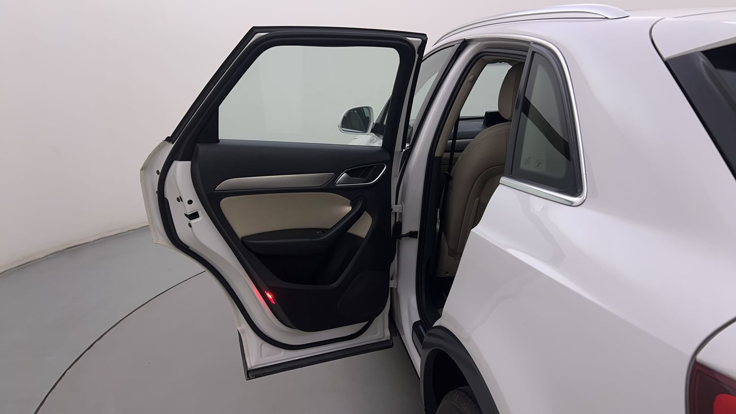 New Audi Q3 interior LEFT REAR DOOR OPEN VIEW