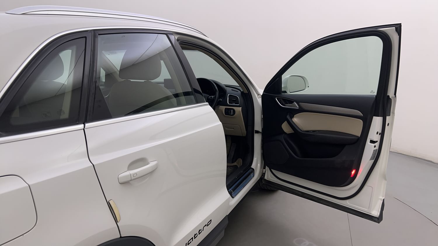 New Audi Q3 interior RIGHT FRONT DOOR OPEN VIEW