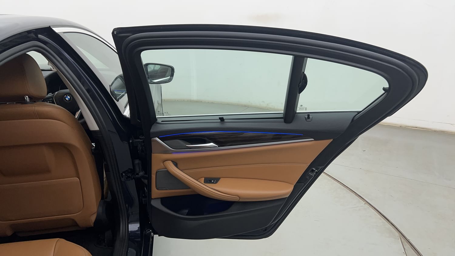 New BMW 5 Series interior RIGHT REAR DOOR OPEN VIEW