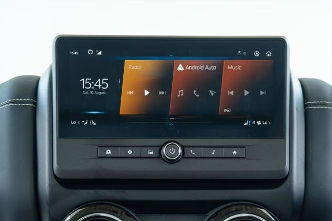 New Mahindra Thar Roxx interior MUSIC SYSTEM & AC CONTROL VIEW