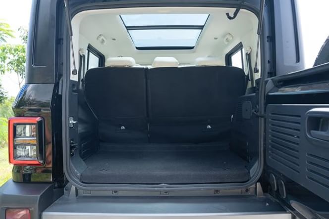 New Mahindra Thar Roxx interior DICKY DOOR OPEN VIEW