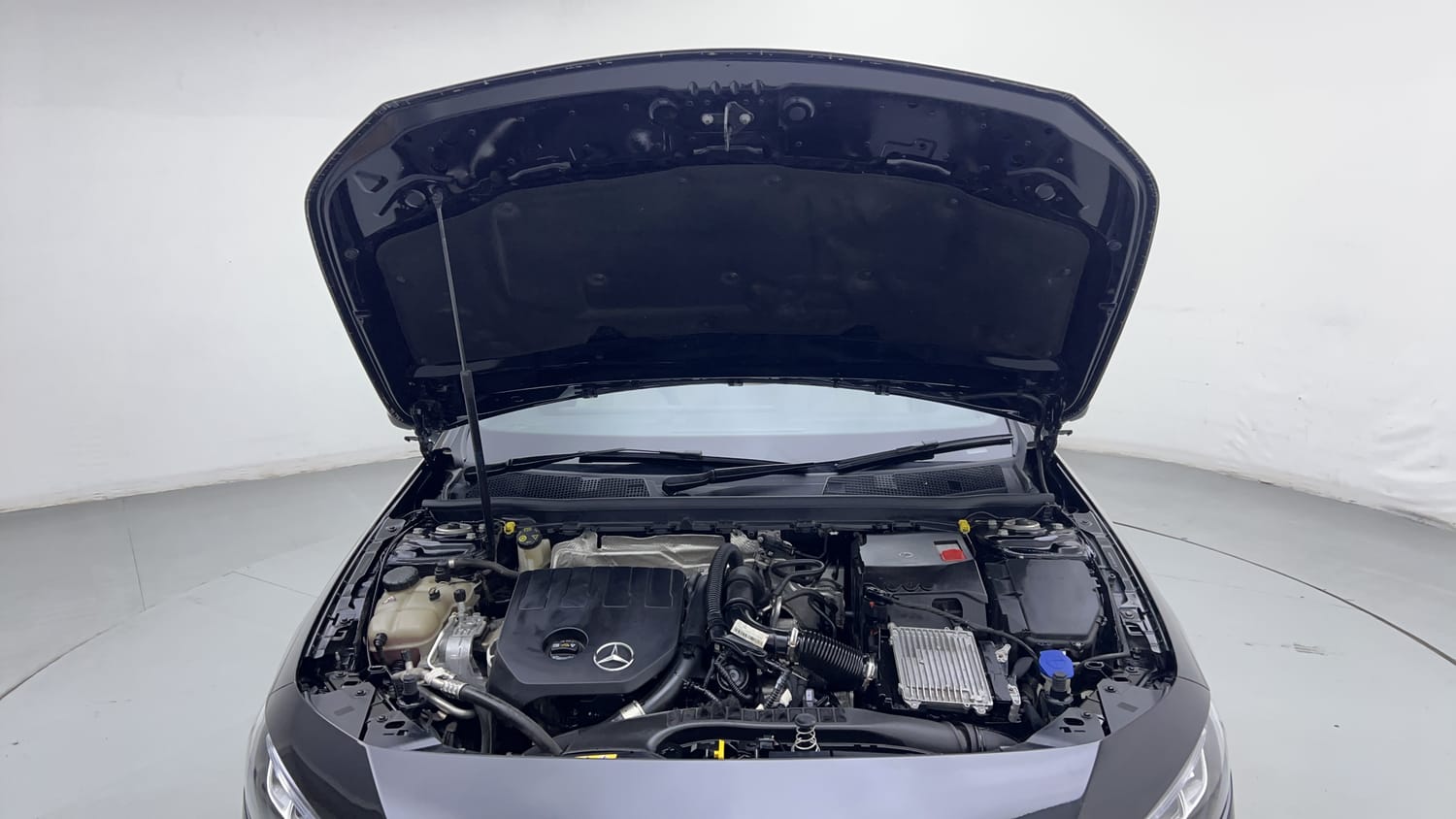 New Mercedes-Benz A-Class engine ENGINE & BONNET OPEN FRONT VIEW