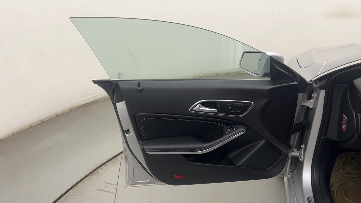 New Mercedes-Benz CLA interior LEFT FRONT DOOR OPEN VIEW