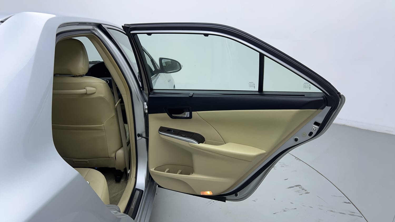 New Toyota Camry interior RIGHT REAR DOOR OPEN VIEW