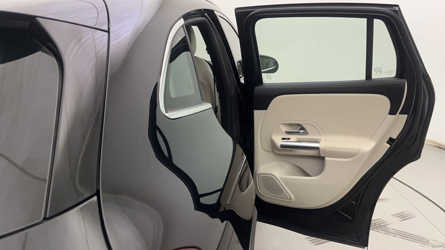 New Mercedes-Benz GLA interior RIGHT REAR DOOR OPEN VIEW