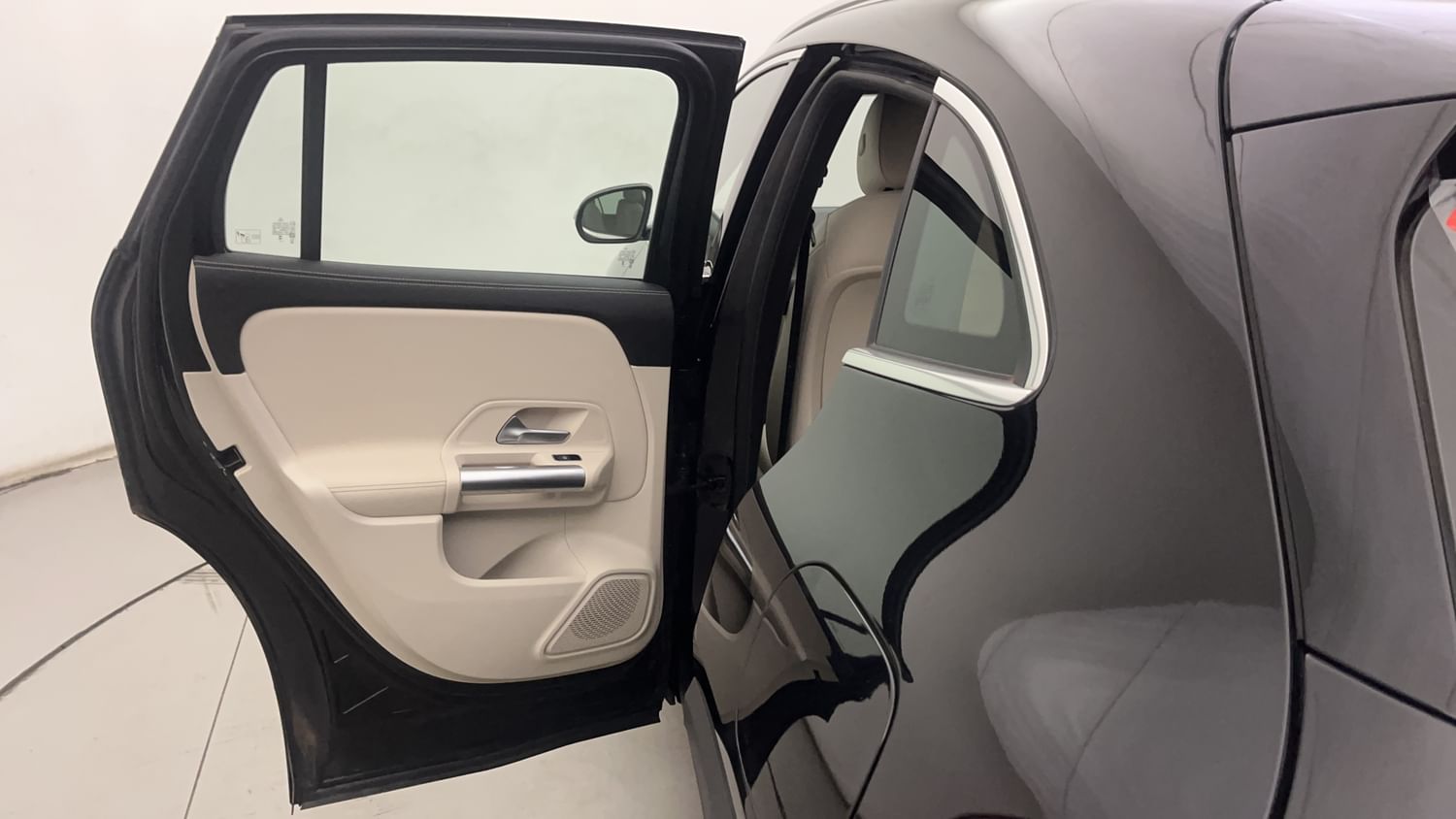 New Mercedes-Benz GLA interior LEFT REAR DOOR OPEN VIEW