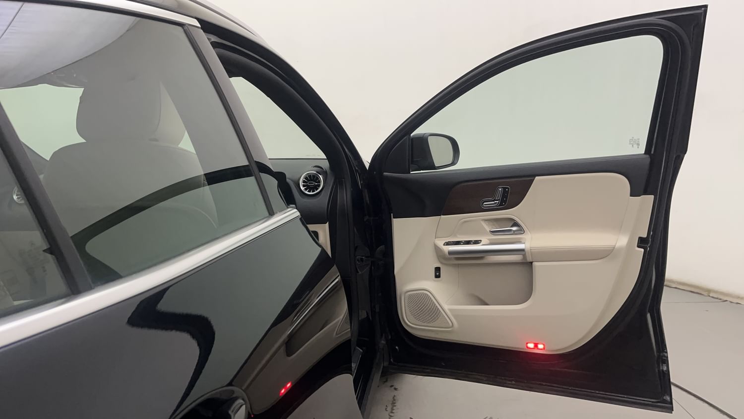 New Mercedes-Benz GLA interior RIGHT FRONT DOOR OPEN VIEW