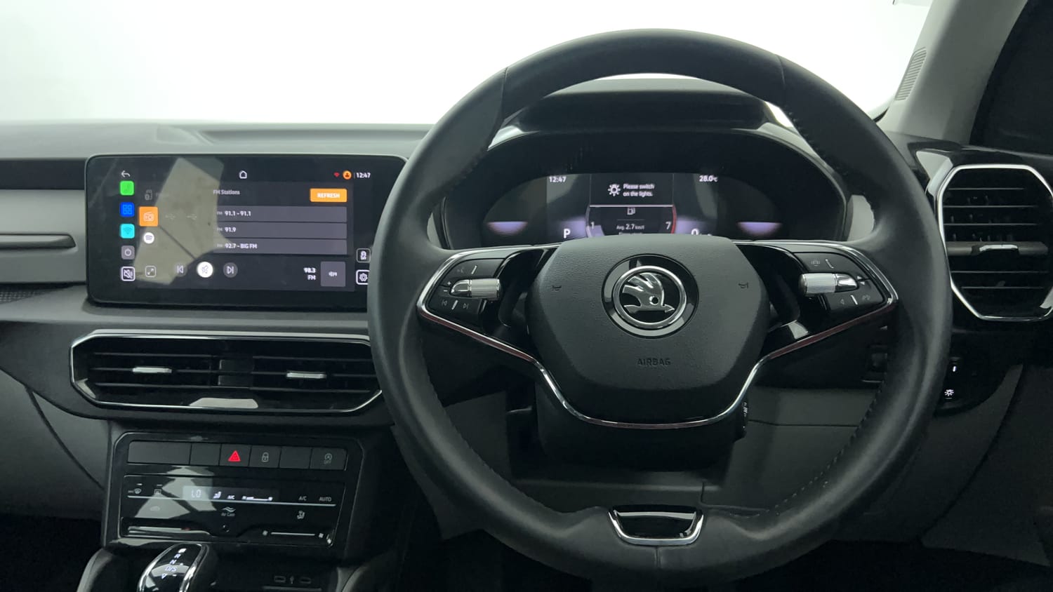 New Skoda Kylaq interior STEERING VIEW