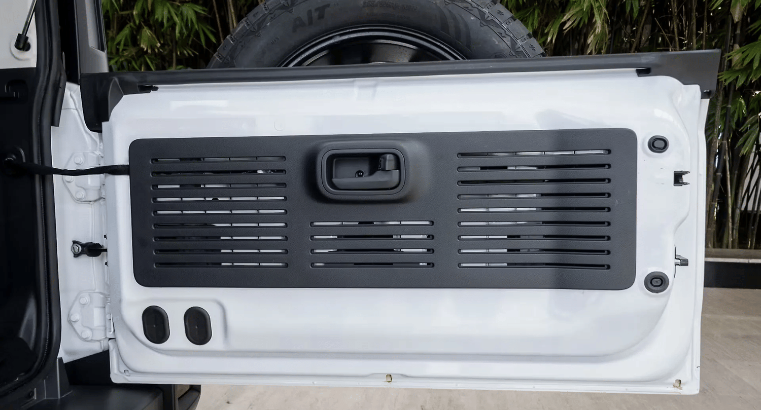 New Mahindra Thar Roxx interior LEFT REAR DOOR OPEN VIEW