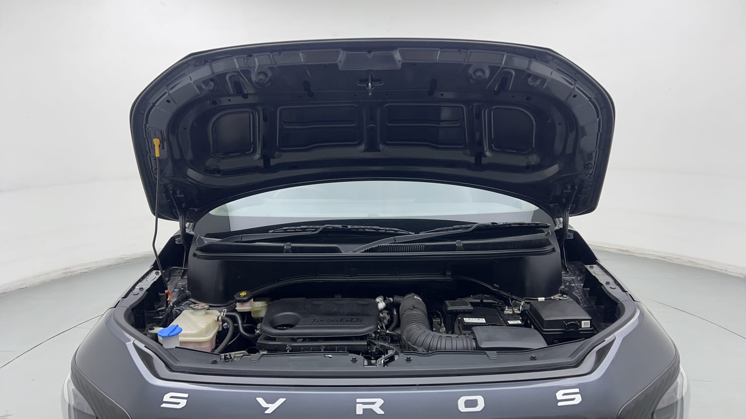 New Kia Syros engine ENGINE & BONNET OPEN FRONT VIEW