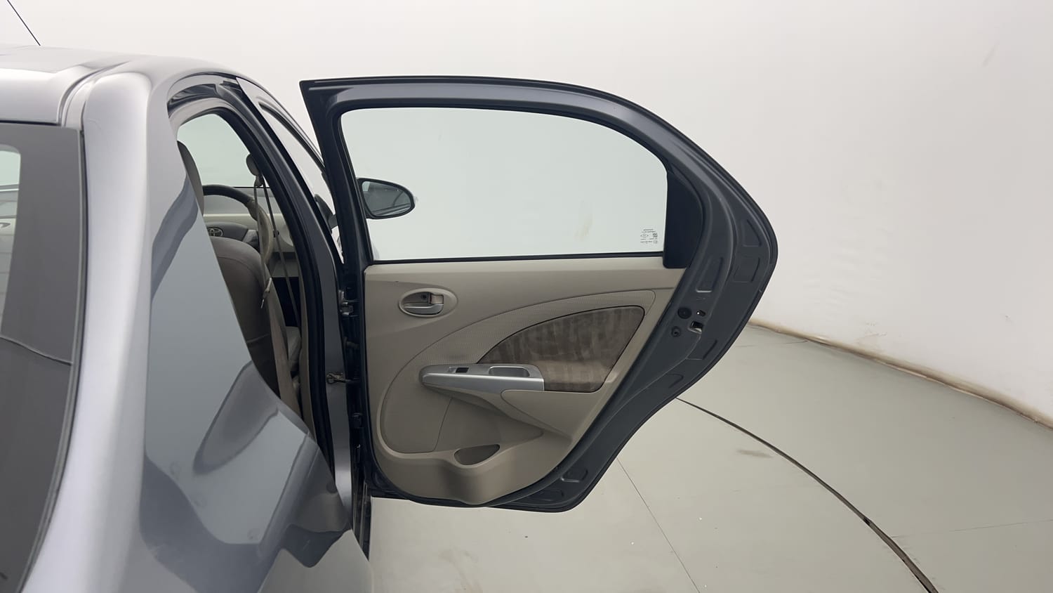 New Toyota Etios interior RIGHT REAR DOOR OPEN VIEW