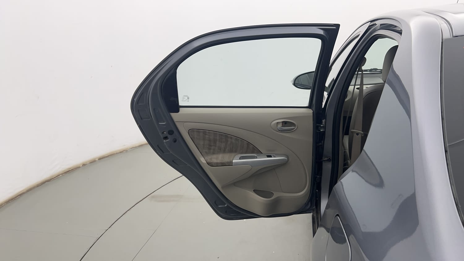 New Toyota Etios interior LEFT REAR DOOR OPEN VIEW
