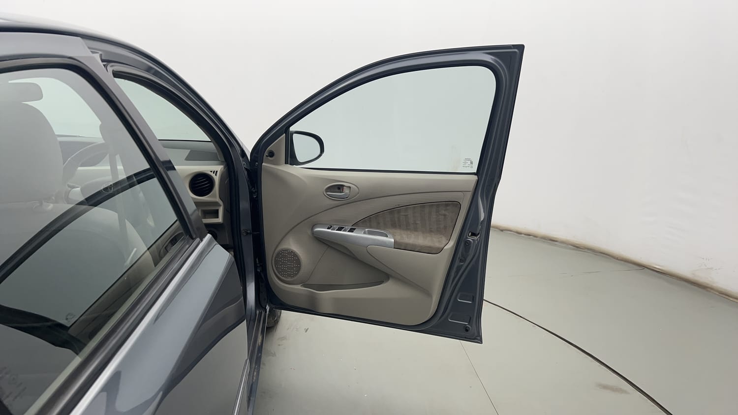 New Toyota Etios interior RIGHT FRONT DOOR OPEN VIEW