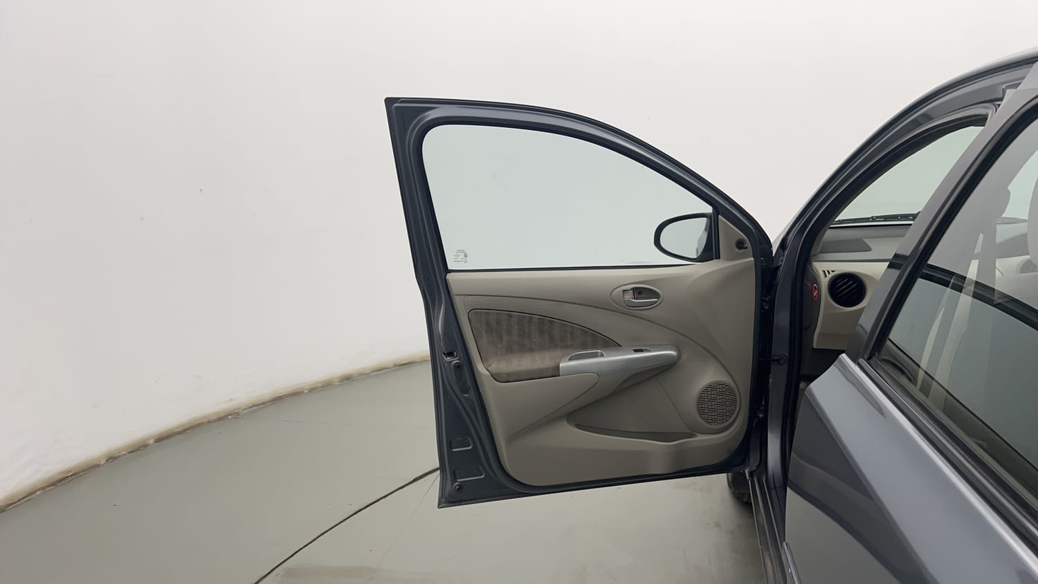 New Toyota Etios interior LEFT FRONT DOOR OPEN VIEW