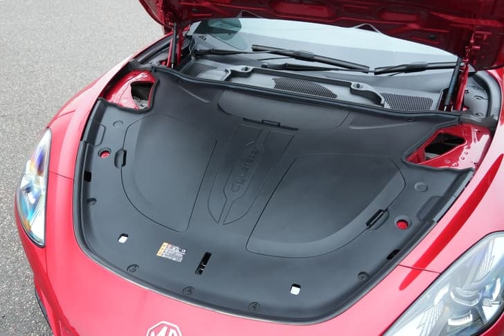 New MG Motors Cyberster exterior FRONT WINDSHIELD VIEW