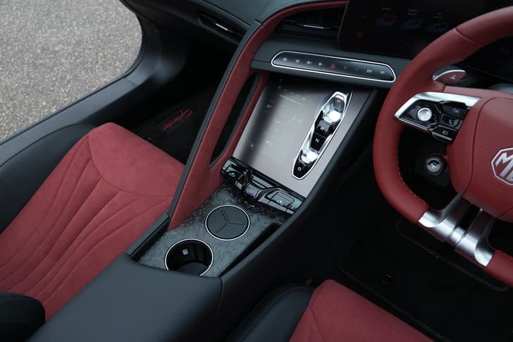New MG Motors Cyberster interior LEFT REAR DOOR OPEN VIEW