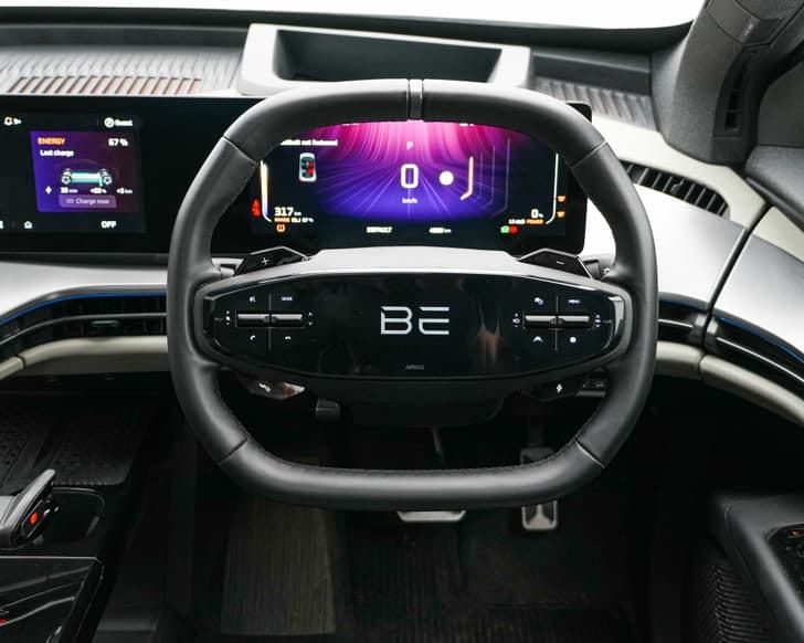 New Mahindra BE 6 interior MUSIC SYSTEM & AC CONTROL VIEW