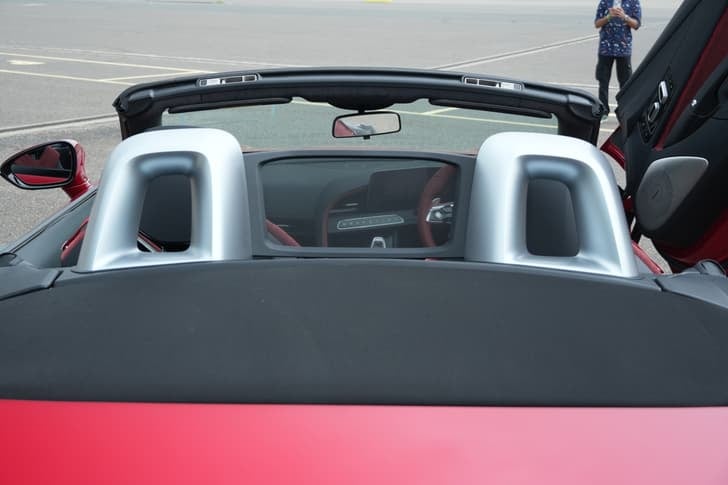 New MG Motors Cyberster interior RIGHT FRONT DOOR OPEN VIEW