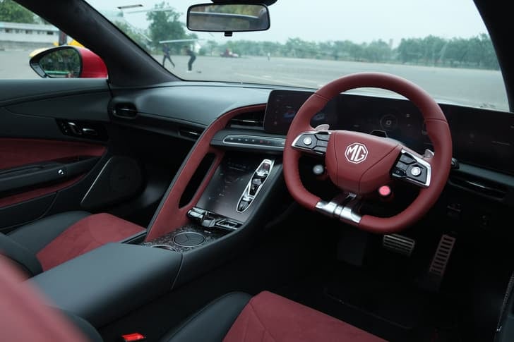 New MG Motors Cyberster interior PEDALS VIEW