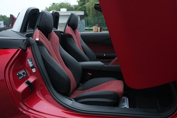 New MG Motors Cyberster interior MUSIC SYSTEM & AC CONTROL VIEW