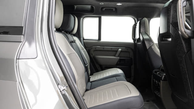 New Land Rover Defender interior RIGHT REAR DOOR OPEN VIEW