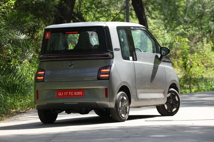 New MG Motors Comet EV exterior BACK WINDSHIELD VIEW
