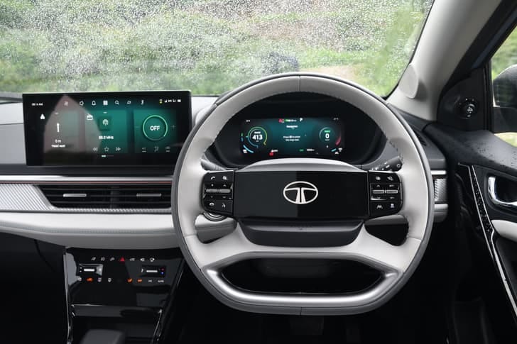 New Tata Curvv EV interior MUSIC SYSTEM & AC CONTROL VIEW