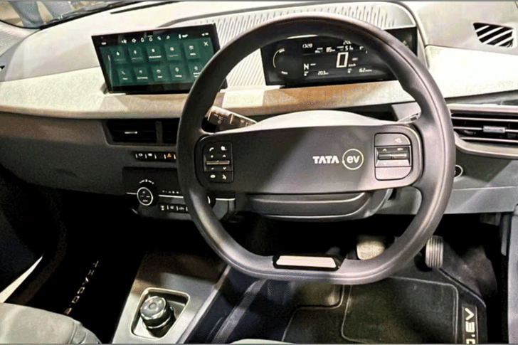 New Tata Tiago EV interior STEERING VIEW